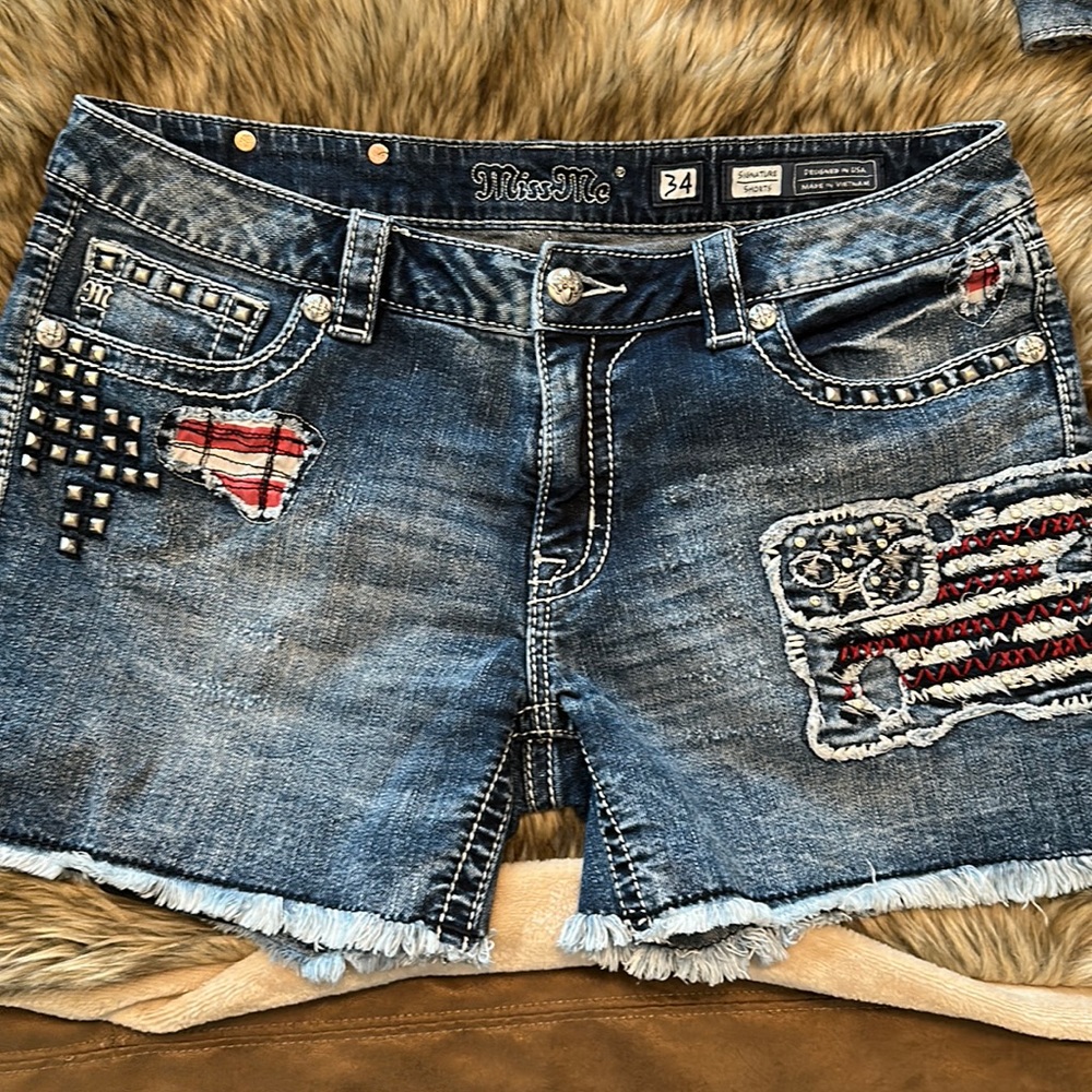 Miss Me Patriotic denim shorts